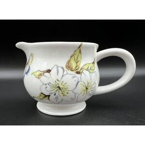 Anthropologie BUTTERFLY STUDY Floral Footed Creamer